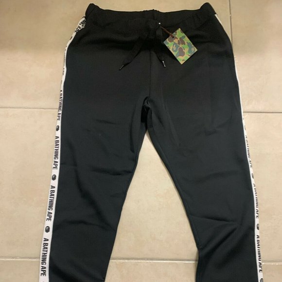A Bathing Ape Track Pants BlackMens Sz: XL